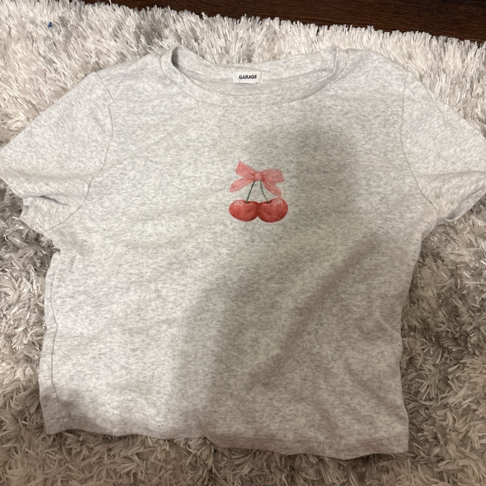 Garage Light Gray Tee with Cherry Graphic
